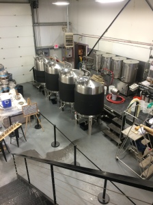 Overhead view on the tour of the brewery.